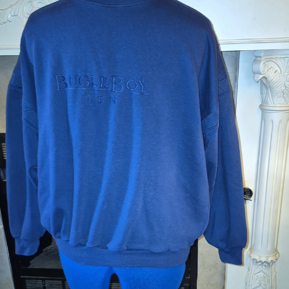 Bugle Boy Men's Blue/blue Embroidered Sweatshirt. Size M. Vintage80s/90s($2005)
